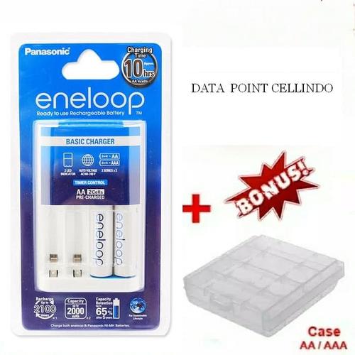 Gambar Panasonic Eneloop Basic Charger + 2 Baterai AA 2000mAh Bonus Case A2 dari Data Point Cellindo Jakarta Barat Tokopedia