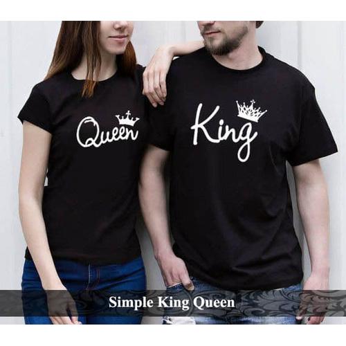 tshirt couple simple king queen hitam 