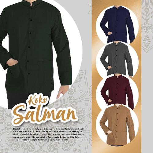 Gambar SALMAN BAJU KOKO MUSLIM PRIA LENGAN PANJANG BAJU KOKO COWOK - Putih, L dari FortKlass Jakarta Barat Tokopedia