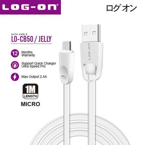 Foto Produk Log On Jelly Kabel data charger MICRO USB Double Layer LO-CB50 - White dari Log-on Official Store