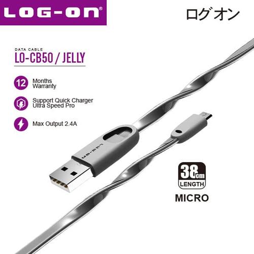 Foto Produk Log On LO-CB50 Kabel Data Charger MICRO USB 38CM 2.4A - Grey dari Log-on Official Store