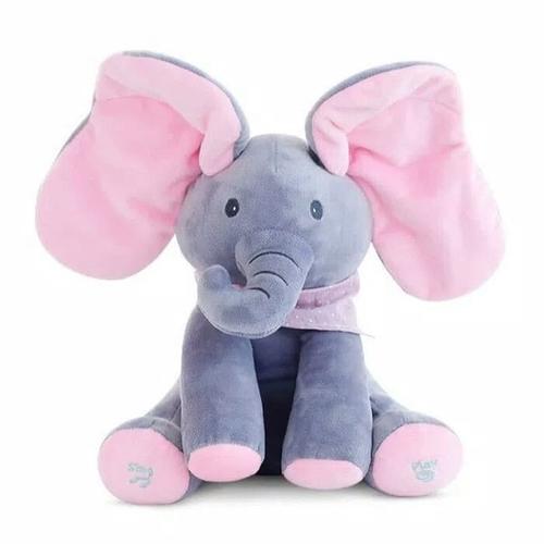 Foto Produk READY Sing & Peekaboo Elephant Doll (Boneka Gajah Cilukba & Nyanyi) - Merah Muda dari Jeloca