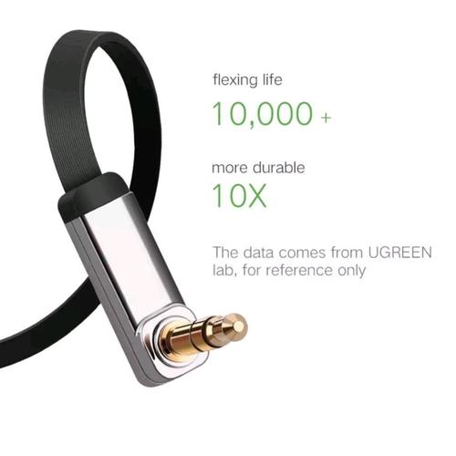 Foto Produk UGREEN KABEL AUX SIKU 3.5mm 150 cm AUX CABLE AUDIO FLAT JACK 90 DEGREE dari Riyadin Store
