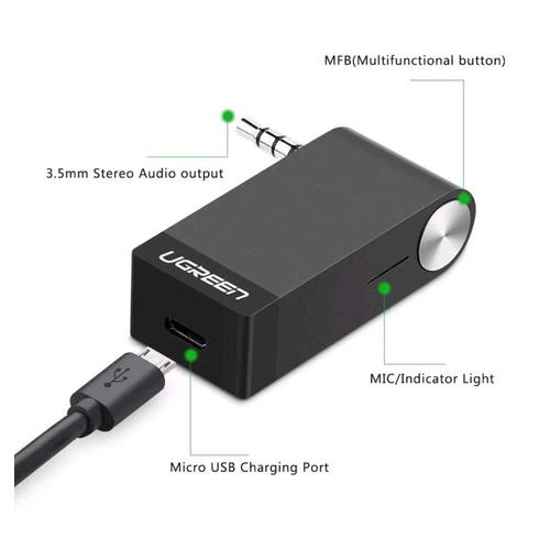 Foto Produk UGREEN BLUETOOTH 4.1 RECEIVER AUDIO AUX 3.5 mm with MICROPHONE EDR dari Riyadin Store