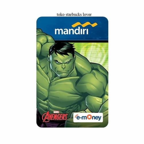 Foto Produk Kartu Emoney Etoll Mandiri Saldo 0 Avengers Kartun - Hulk dari Toko Starbucks lover