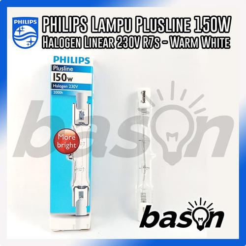 Foto Produk Philips Halogen linear lamps Plusline C 150 W R7s Warm white dari bason