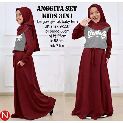 Foto Produk BAJU MUSLIM ANAK PEREMPUAN || Baju Muslim Anak Anggita Set Kids dari BBC Busana