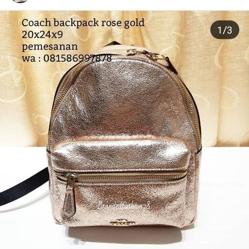Jual Coach backpack rose gold tas asli 