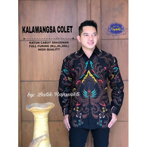 Foto Produk Batik Solo Kemeja Batik Panjang Kalawangsa Colet Rajasakti Batiksolo - M dari Batik Solo Amanah