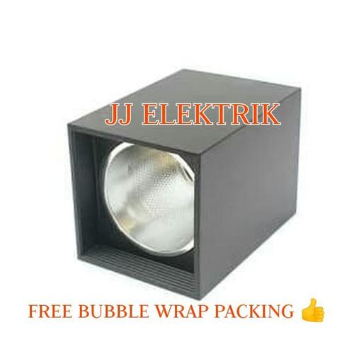 Foto Produk Rumah Lampu Downlight Outbow KOTAK Tempel Plafon Fitting E27 3 Inch - Hitam dari JJELEKTRIK