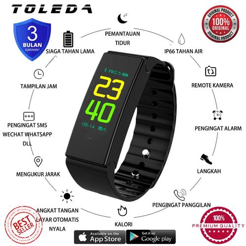 Foto Produk TOLEDA SmartBand TLW D1Plus Original 100% SmartWatch - Merah dari Toleda Indonesia