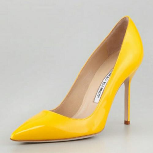 canary yellow pumps
