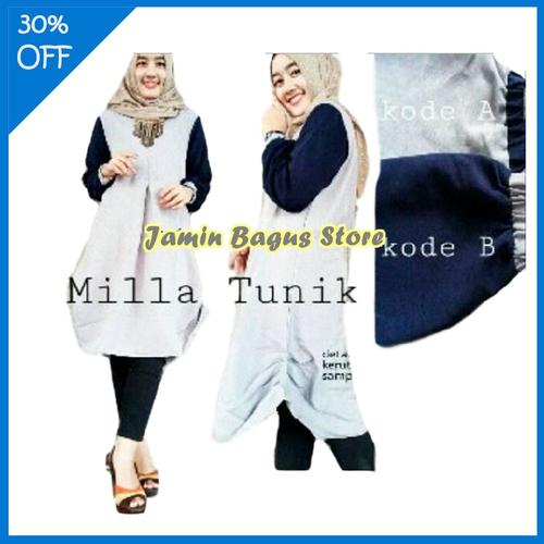 Jual Mila Tunik Baju Atasan Muslim Tunik Wanita Murah Bahan Balotelli Jakarta Barat Supermall88 Tokopedia