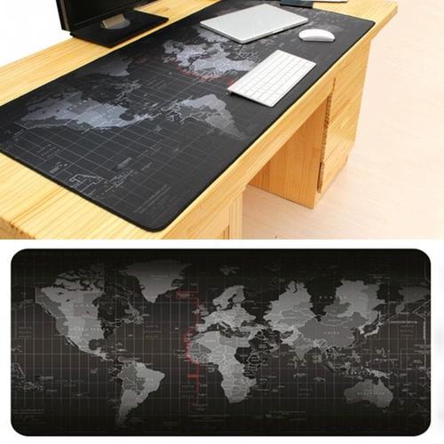 Foto Produk Mousepad Gaming Medium Motif Peta Dunia 60 x 30 cm - Black dari ZigZag-Store