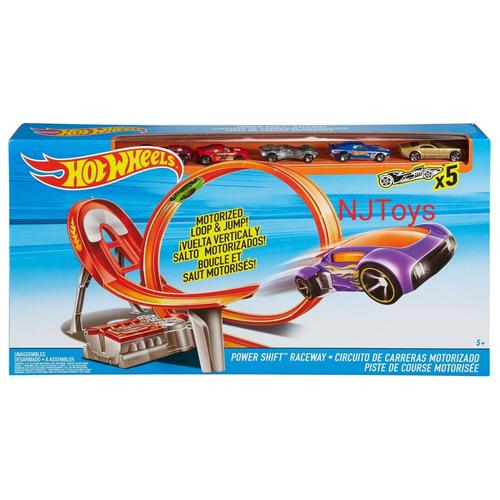 Foto Produk Hot Wheels Power Shift Raceway Track & 5 Race Vehicles Set Trackset dari N&J Toys