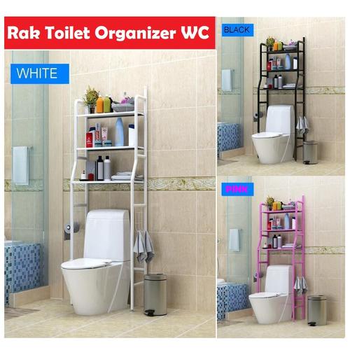 Foto Produk X90 Rak Toilet Organizer WC Tissue sabun Kloset Kamar Mandi 165x50x26 - Putih dari nippon shop