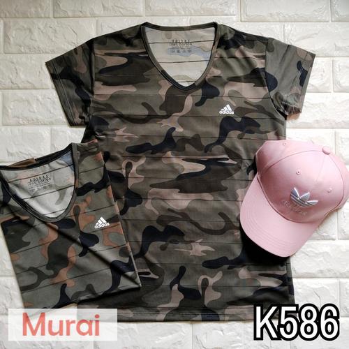Foto Produk K586 - Kaos / Tumblr Tee / T-Shirt Wanita / Cewek Army Adidas LK dari Murai Tebas