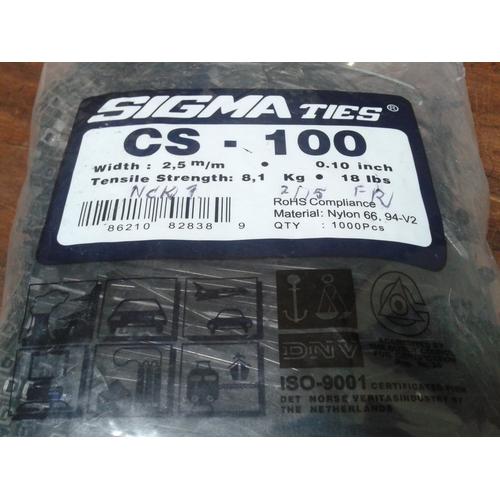 Foto Produk Kabel Ties / Kabel Tis / Cable Tie CS 100 T HITAM 10 cm SIGMA CS100T dari Natz