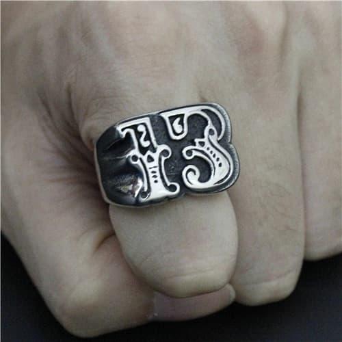 Foto Produk skull ring cincin tengkorak bikers impor stainless steel 316L angka 13 dari tokonline jakarta