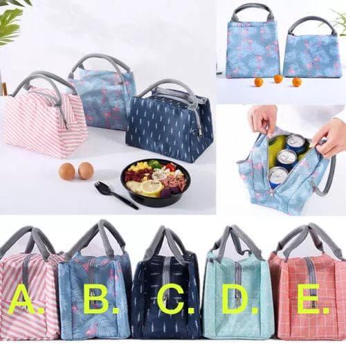 Foto Produk Lunch bag Korean -Tas Bag Penahan Dingin Panas Korea Anak Cooler bag - Biru Flamingo dari Lalulaku