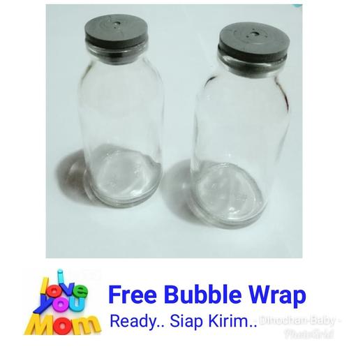 Gambar Botol Asi Kaca 100ml, Botol Kaca Asi Tutup Botol Karet Baru, Vial dari Dinochan Store undefined Tokopedia
