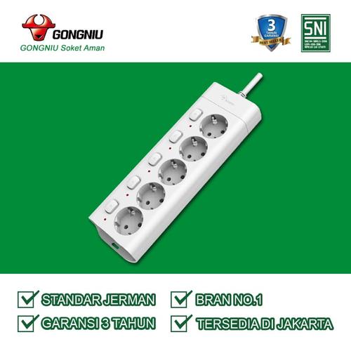 Foto Produk Stop Kontak 5 Lubang 5 On/Off 3 Meter dari Gongniu Official Store