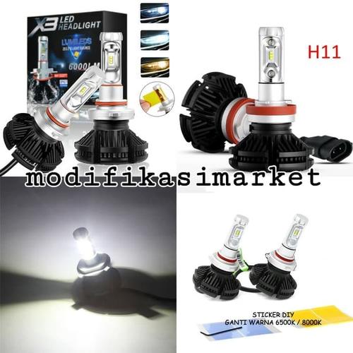 Gambar Lampu mobil LED X3 H11 SINGLE LED HIGH QUALITY dari MODIMART undefined Tokopedia