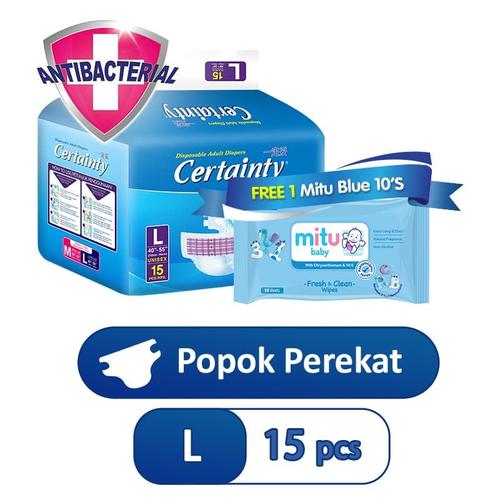 Gambar Popok Dewasa-Certainty Tape Value L 15 Free 1 Mitu Blue 10's dari Certainty Indonesia Jakarta Selatan Tokopedia