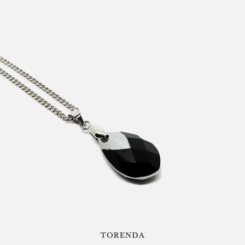 Foto Produk Torenda Kalung Liontin Crystal Pear Pendant with Swarovski - Hitam dari TORENDA