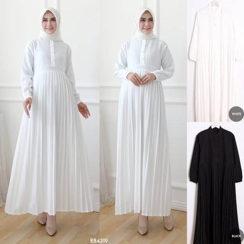 Foto Produk GAMIS BLACK WHITE PLISK BANDED RB4319 dari ZulfaButiq03