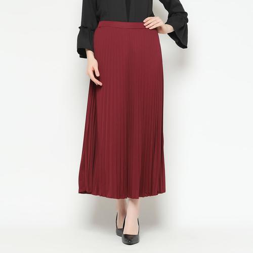 Foto Produk Eiza by duapola Plisket Aline Maxi Skirt 7176 - Maroon dari Eiza