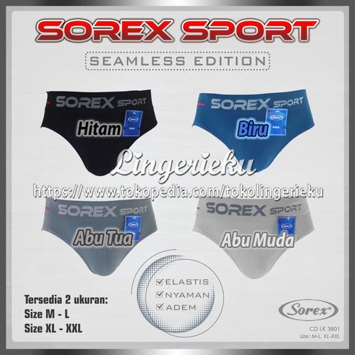 Foto Produk Grosir Ecer Celana Dalam Segitiga Pria Sport Sorex 3801 - Size XL - XXL dari Lingerieku