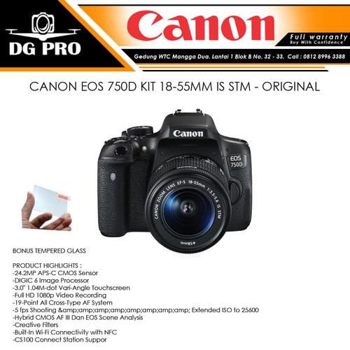 Foto Produk CANON EOS 750D KIT 18-55MM IS STM - ORIGINAL dari DG PRO