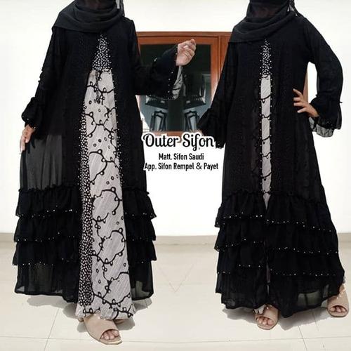 Foto Produk abaya gamis hitam arab murah terbaru mesir dubai ori saudi OUTER SIFON dari sabella abaya bangil