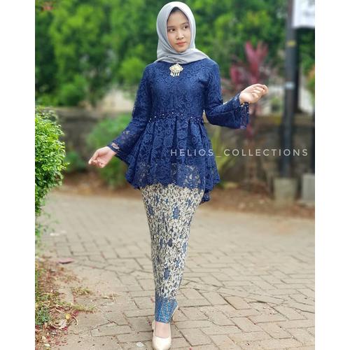 Foto Produk Kebaya Brukat Laluna / KutuBaru PROMO / Kebaya Modern Brokat (Atasan) - Biru dari Toko Gadjet