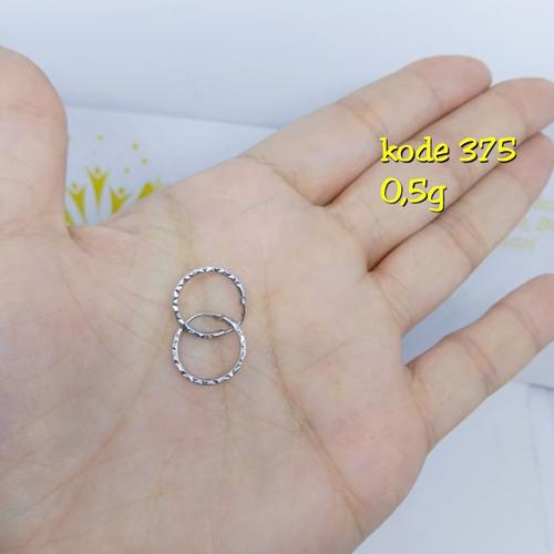 Foto Produk Anting ring emas putih 375 berat 0,5 gram dari TokoEmasFamily