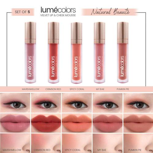 Foto Produk LUMECOLORS VELVET LIP & CHEEK MOUSSE - SET OF 5 ( NATURAL BEAUTE ) dari lumecolorsindonesia