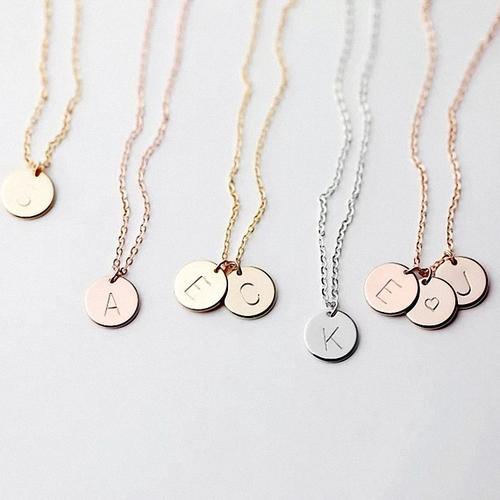 Jual IMPORT Tiny Gold Initial Necklace 