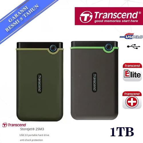 Gambar Transcend StoreJet 25M3 1TB - HDD / HD / Hardisk External Antishock - Iron Gray dari Trinity Plaza Jakarta Barat Tokopedia