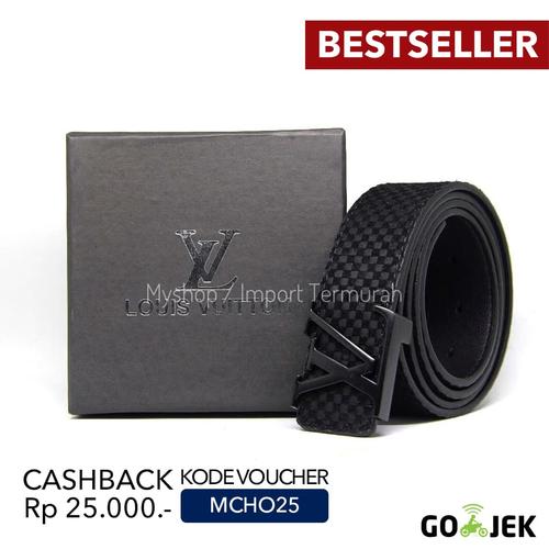 Foto Produk Gesper Sabuk Ikat Pinggang Kulit Pria Cowo Import Branded Kh 128 Black dari Toko Import Termurah