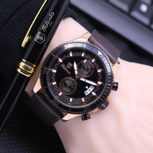 Foto Produk Jam Tangan Pria Tetonis Original 7910 New - Gold Coklat Tua dari Grosiran Jam Murah