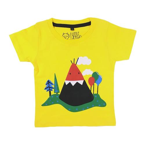 Foto Produk Kaos Anak - Anak Kuning | L025 Mountan Tee by Little Jergio - SMALL dari Little Jergio