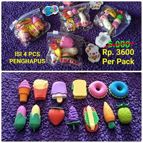Foto Produk GROSIR PENGHAPUS UNIK IMPORT (MOTIF CAMPUR) - SOUVENIR ULTAH ANAK dari Grosir Murah Mainan