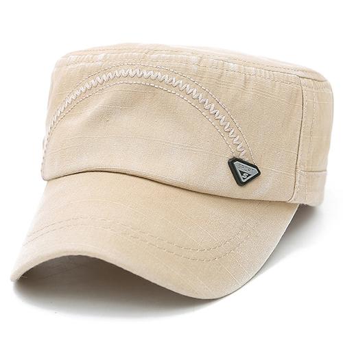 Jual Mens Washed Cotton Solid Flat Top 