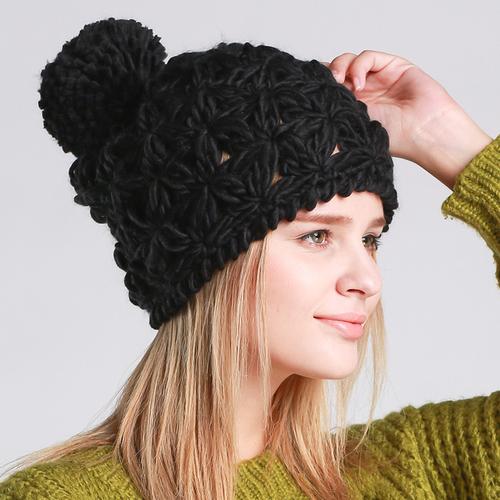 Jual Womens Hand-Woven Knitted Beanie 