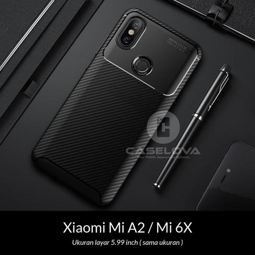 Foto Produk Case Xiaomi Mi A2 / Mi 6X Synthetic Fiber Silicone Protective Carbon - Hitam dari Caselova Store