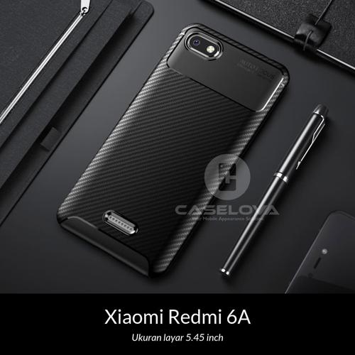 Foto Produk Case Xiaomi Redmi 6A Synthetic Fiber Silicone Protective Carbon - Hitam dari Caselova Store