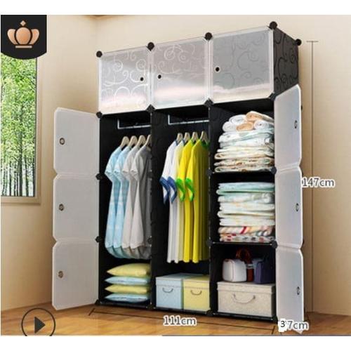 Foto Produk MAGIC WARDROBE LEMARI BAJU PLASTIK DIY 12 PINTU + GANTUNGAN (DIY-015) - DORAEMON dari NetPlus