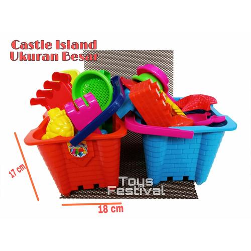 Foto Produk Mainan ember cetak cetakan pasir - Castle Island - Warna Laki dari Toys Festival