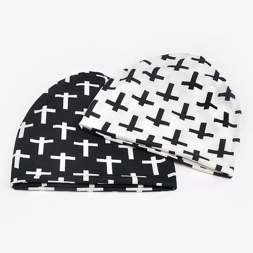 Jual Cross Cotton Beanie Cap Ring Scarf 